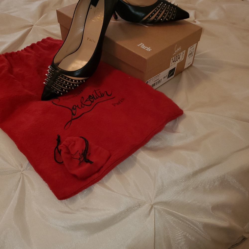 Christian Louboutin  spike black heels 38.5